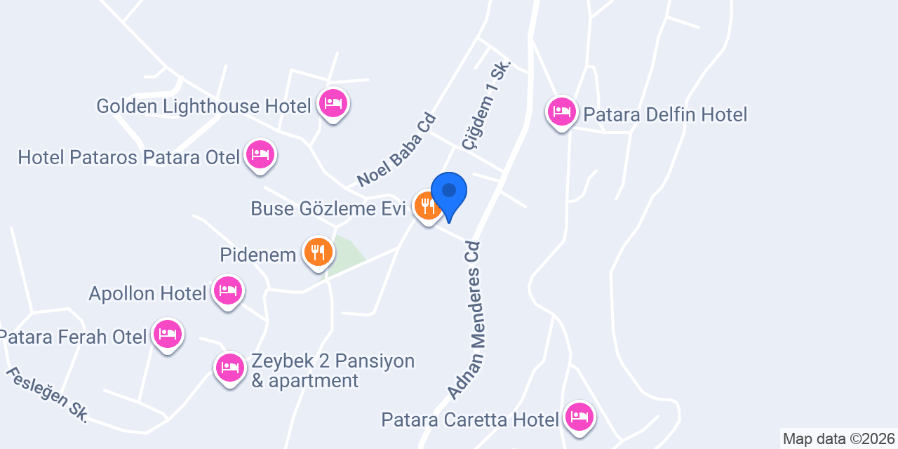 Ayse Pancake House Patara konumu