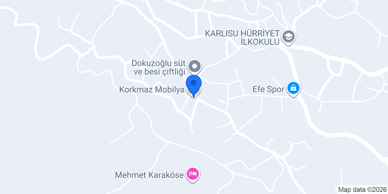 Korkmaz Mobilya konumu