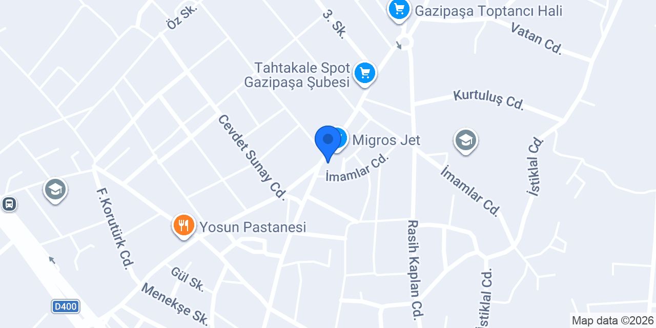 Gazipaşa Evkur konumu