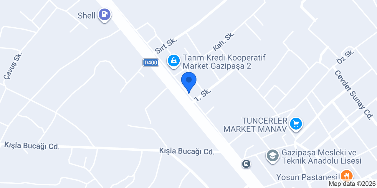 Cemal Şenol Gıda - Gazipaşa konumu