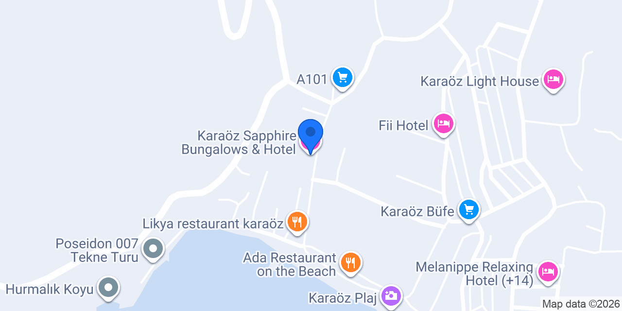 Karaöz Sapphire Bungalows & Hotel konumu