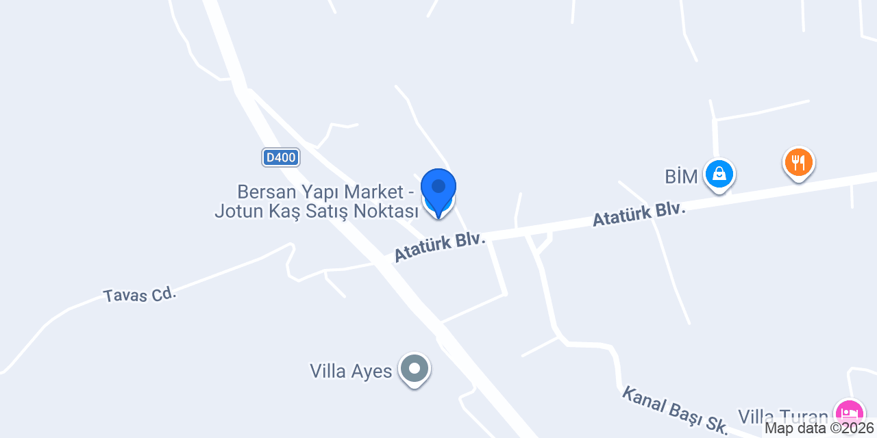 Bersan Yapı Market - Jotun Kaş Satış Noktası konumu
