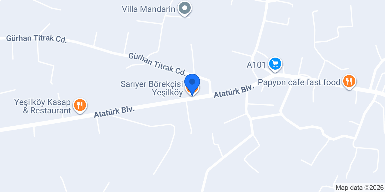 Sarıyer Börekçisi Yeşilköy konumu
