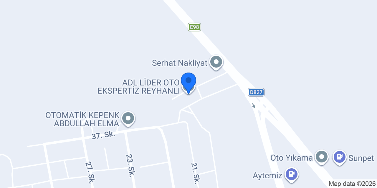 ADL LİDER OTO EKSPERTİZ REYHANLI konumu