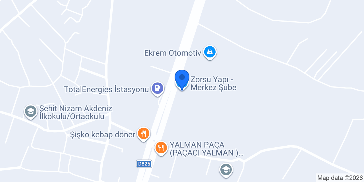 Zorsu Yapı - Merkez Şube konumu