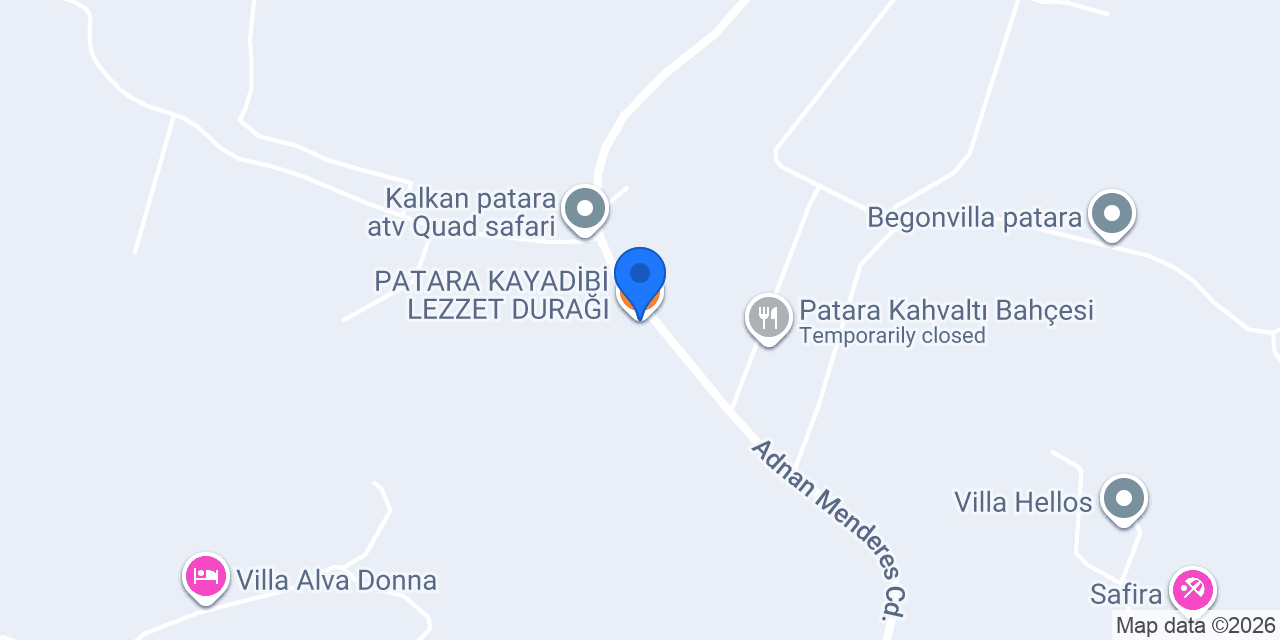 PATARA KAYADİBİ LEZZET DURAĞI konumu