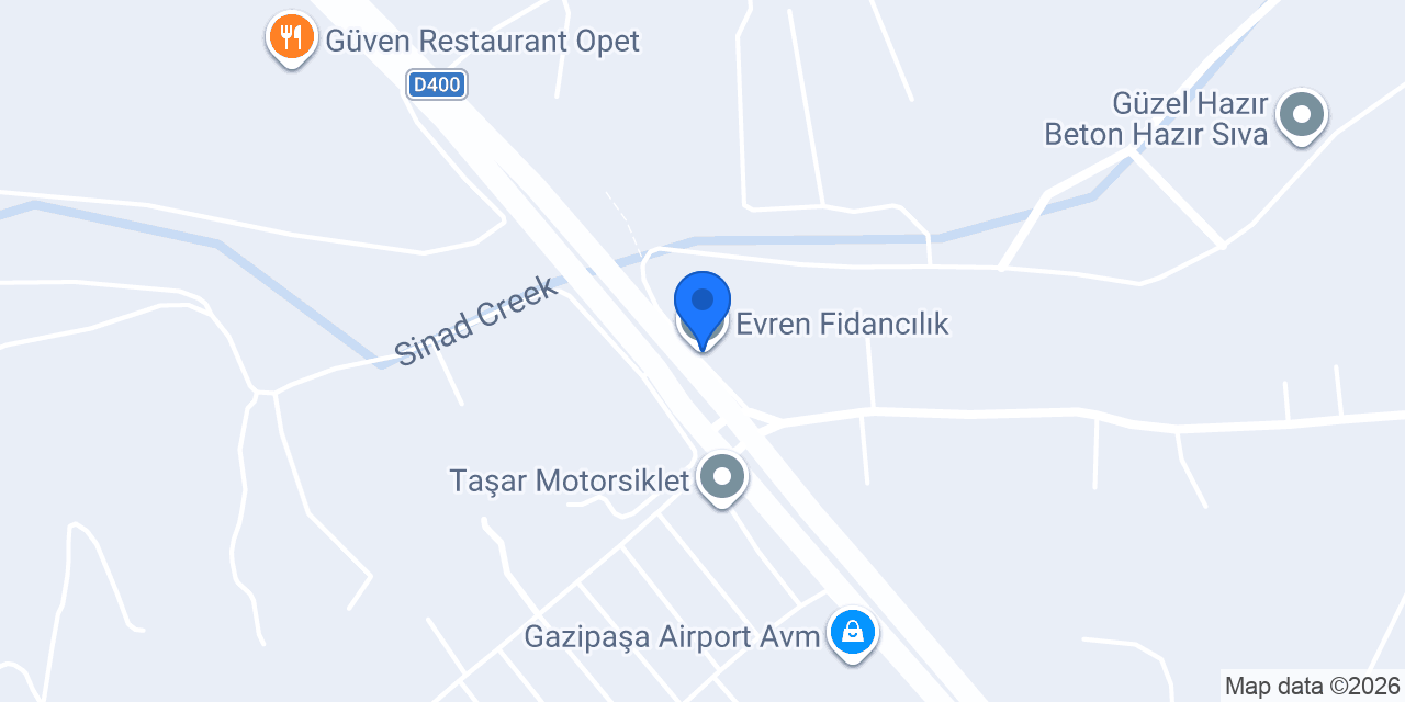 Evren Fidancılık konumu