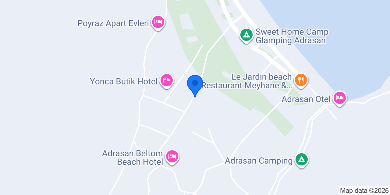 Adrasan Yazıcı Otel konumu