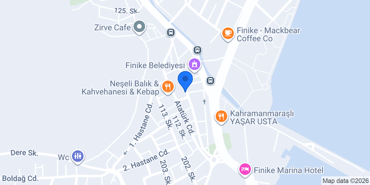 CHP Finike İlçe Başkanlığı konumu