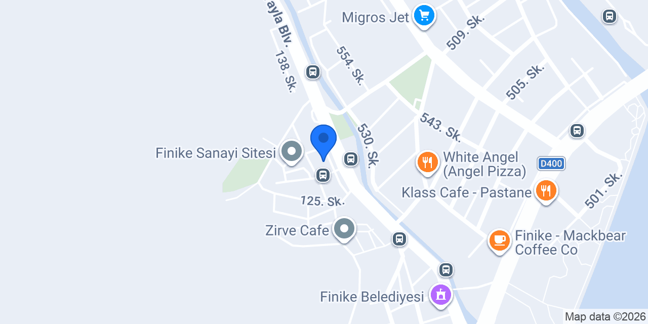 Finike Çınar restaurant konumu