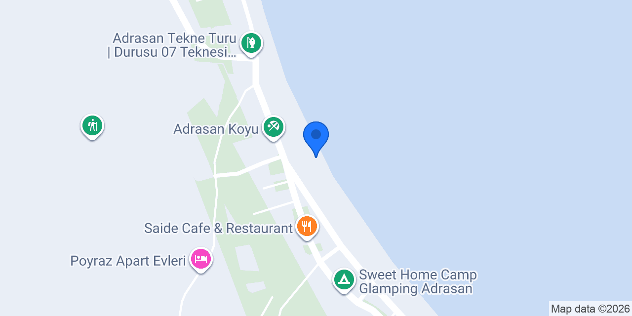 Adrasan tekne turu | Kumsal tekne turu konumu