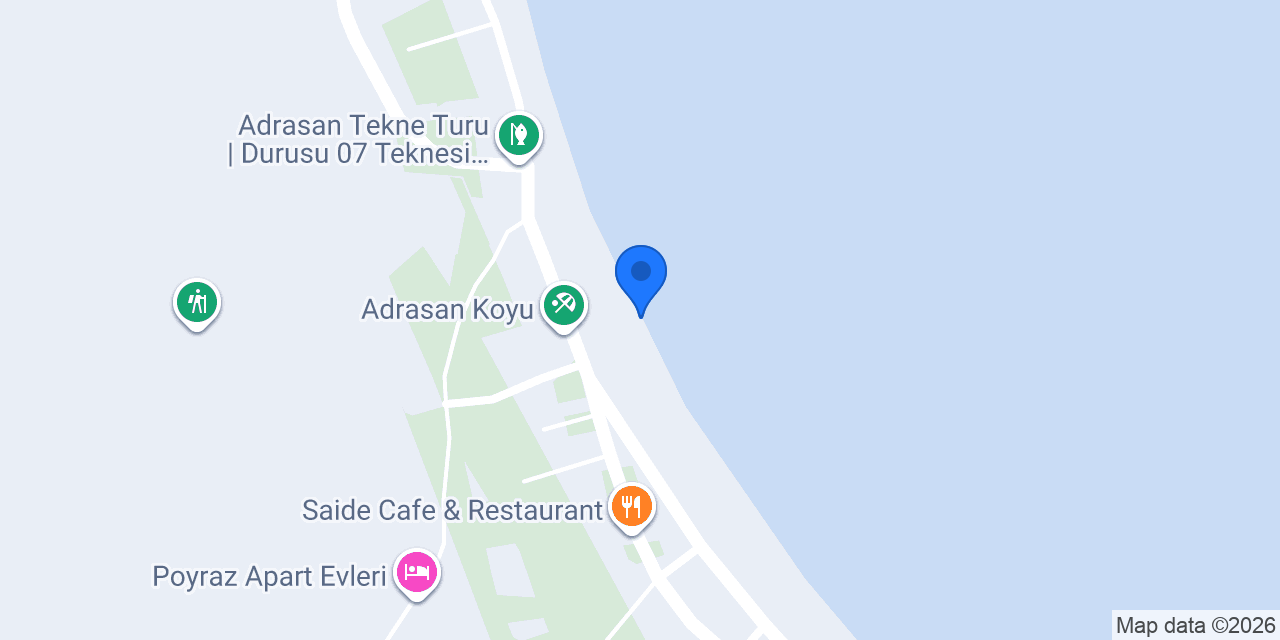 Kaptan Şeref Adrasan Tekne Turu konumu