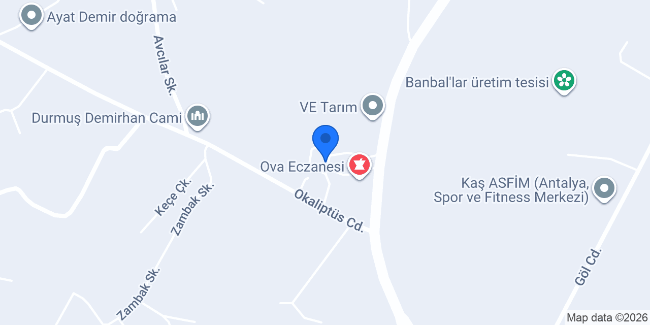 Kaş Ova Aile Sağlığı Merkezi konumu