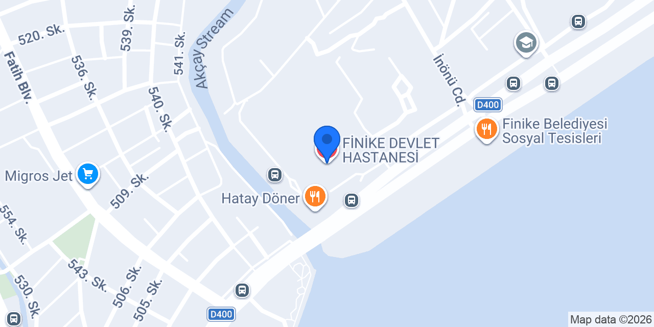 FİNİKE DEVLET HASTANESİ konumu