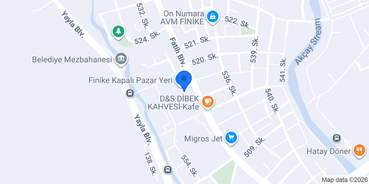 Kral Döner Finike konumu