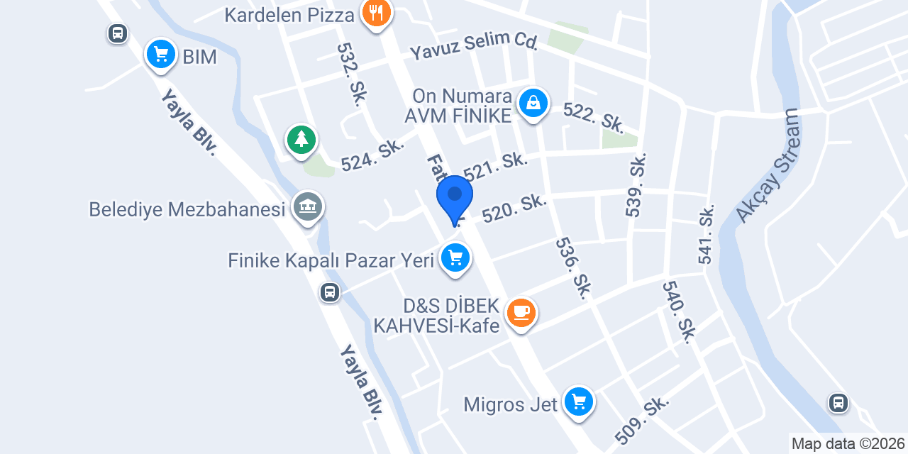 DYNOBİL Finike Oto Ekspertiz konumu