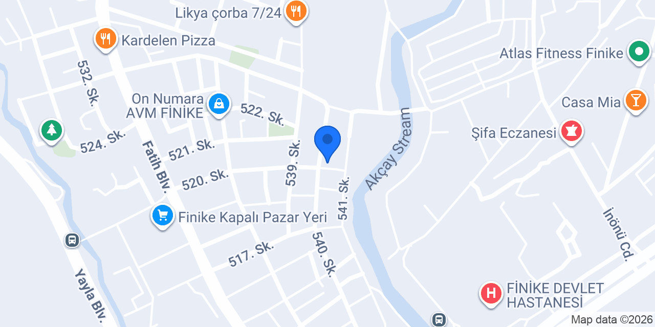 Mega Emlak Finike konumu