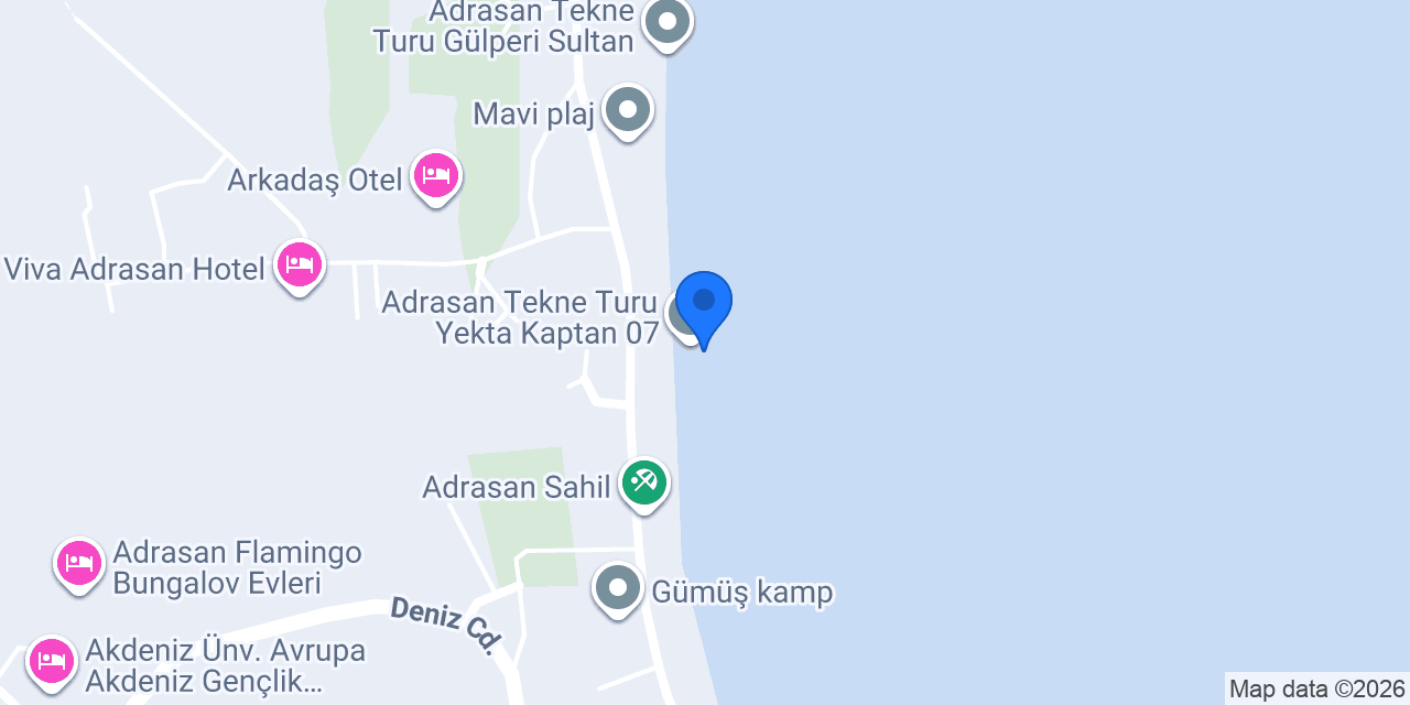 Adrasan tekne turu Çağan Kaptan konumu