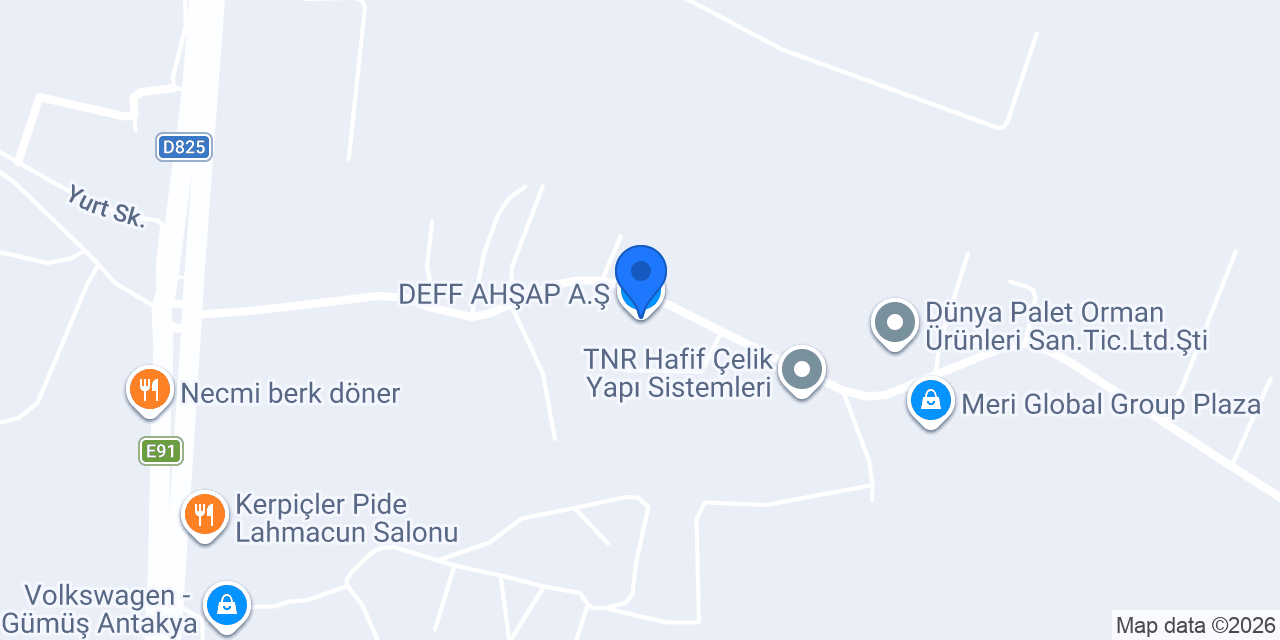 DEFF AHŞAP A.Ş konumu