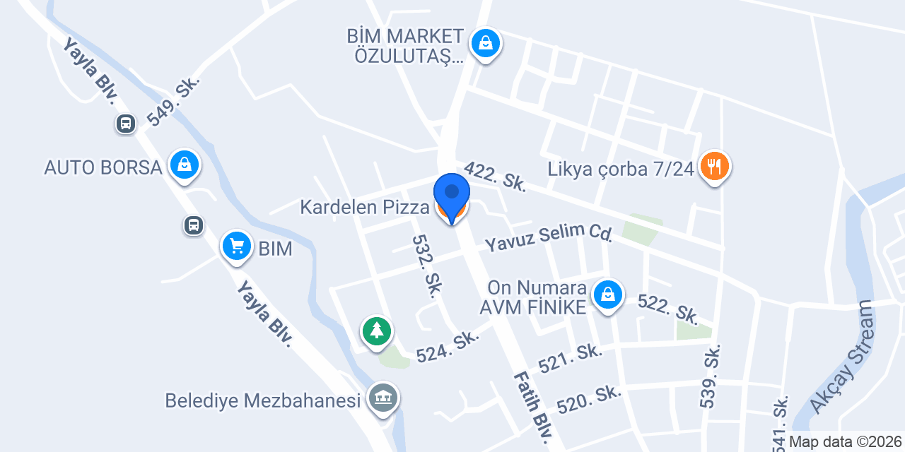 Kardelen Pizza konumu