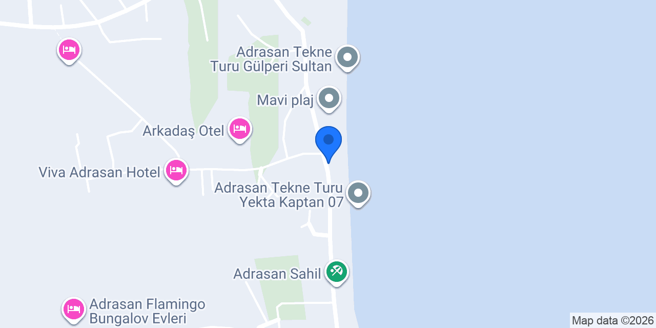 Adrasan tekne turu Yılmaz Kaptan konumu