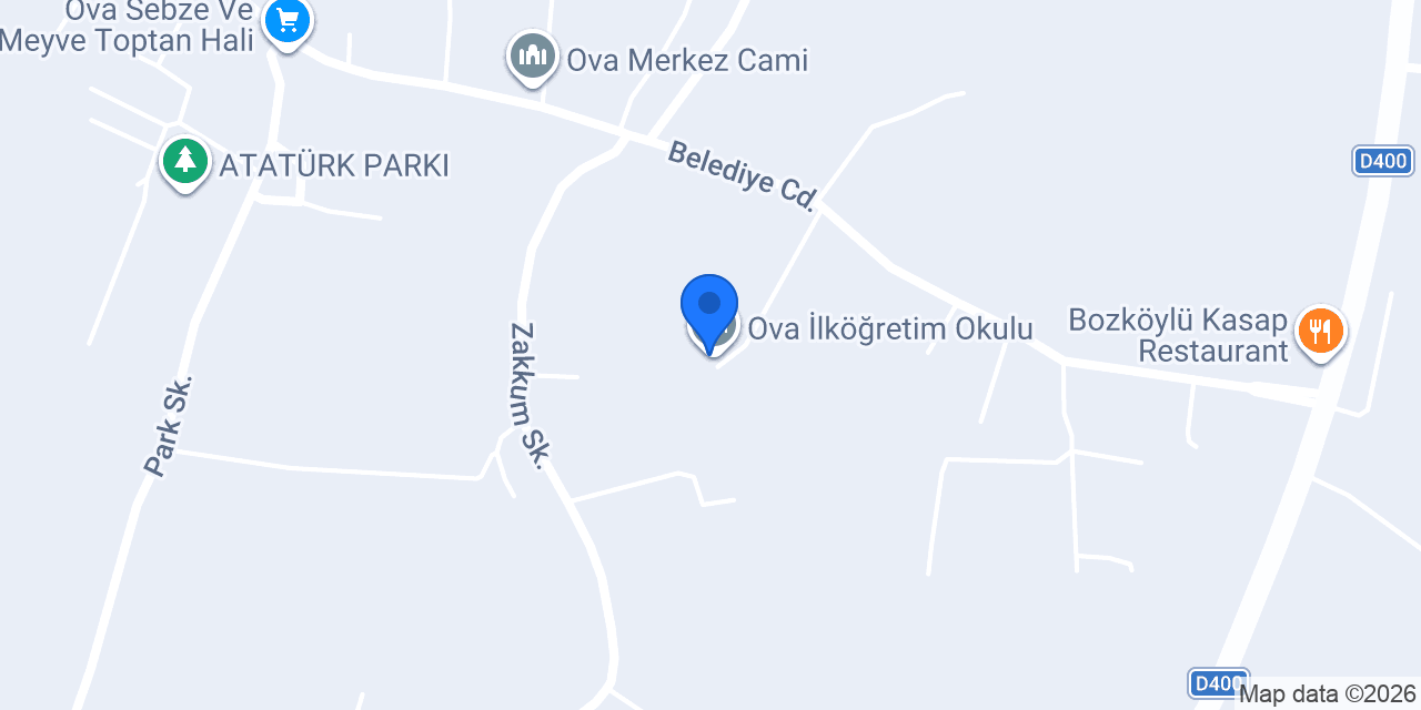 Ova İlköğretim Okulu konumu