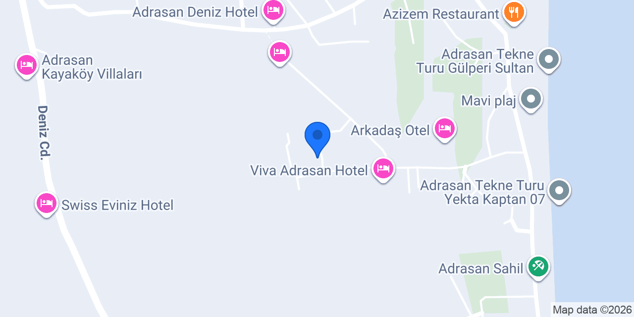 Adrasya Pansiyon konumu