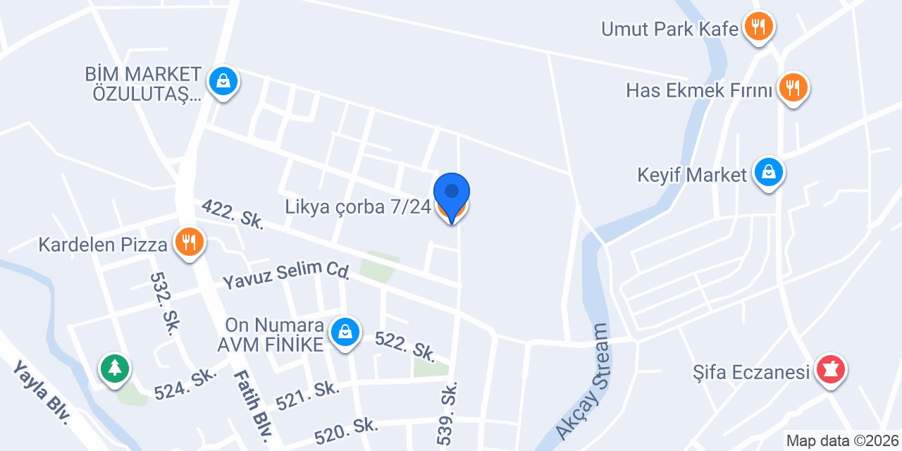 Likya çorba 7/24 konumu