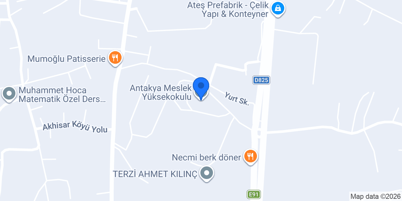 Antakya Meslek Yüksekokulu konumu