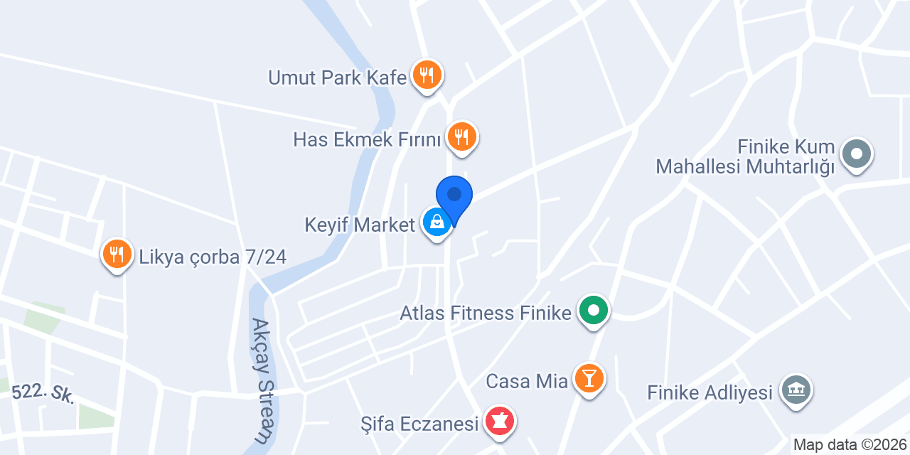 Finike Mavi Anka Veteriner Kliniği konumu