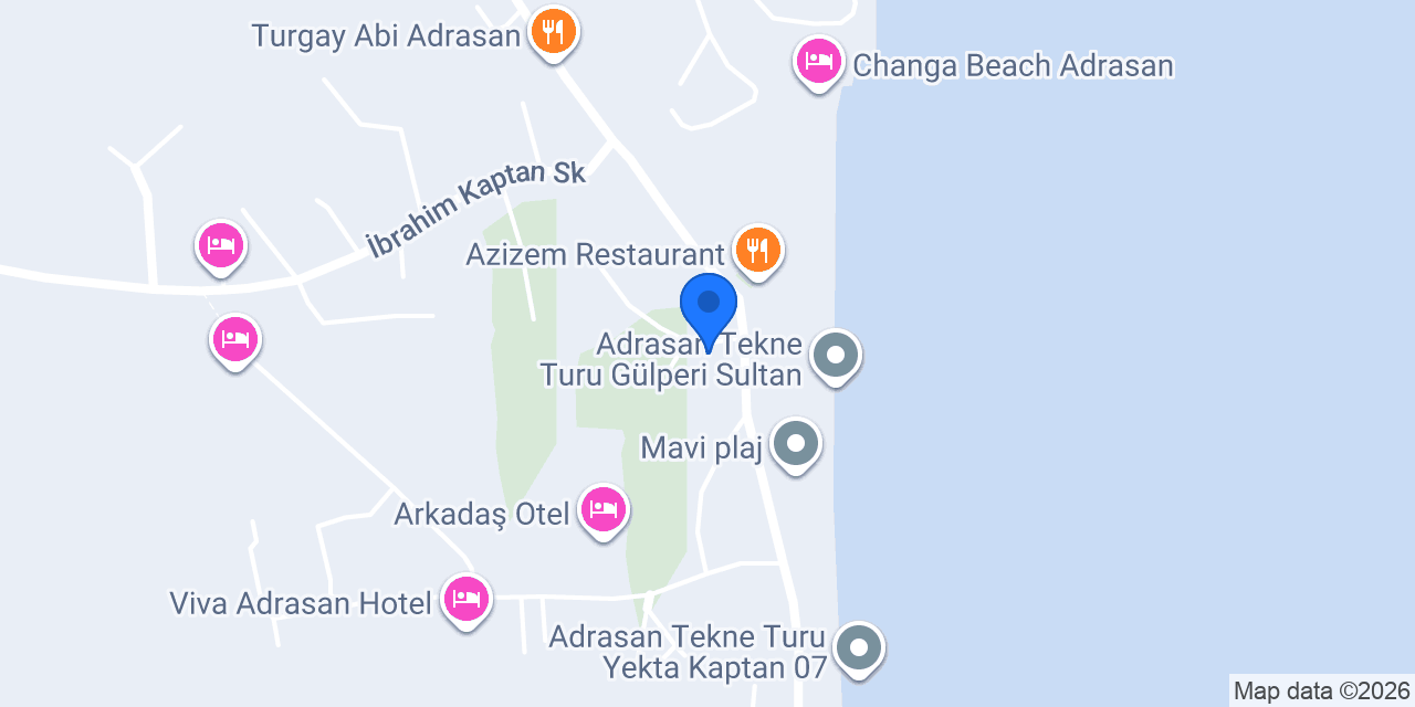 Gürhan Bungalov Pansiyon Adrasan konumu