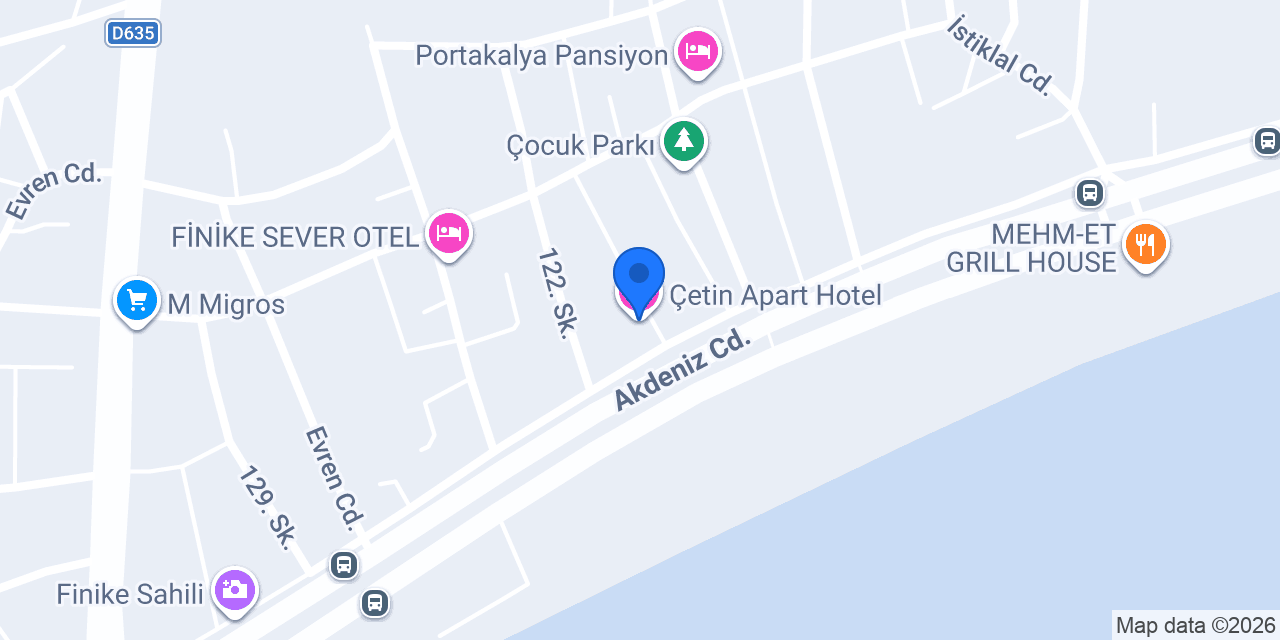 Çetin Apart Hotel konumu