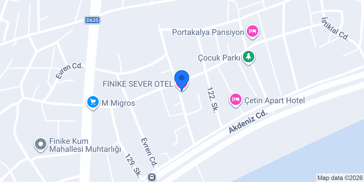 FİNİKE SEVER OTEL konumu