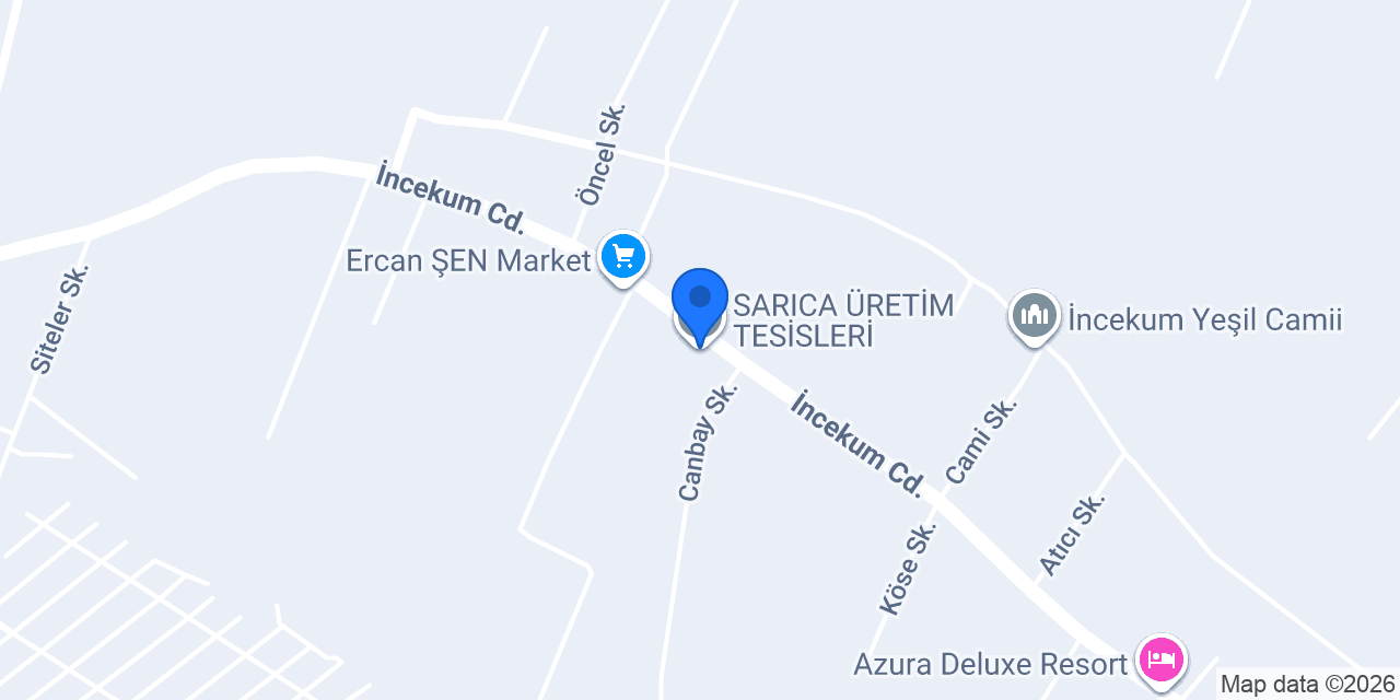 SARICA ÜRETİM TESİSLERİ konumu