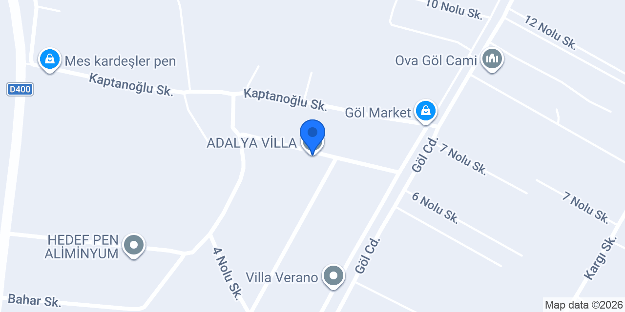ADALYA VİLLA konumu