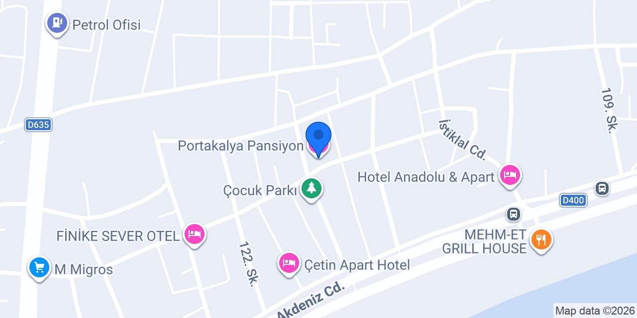 Portakalya Pansiyon konumu