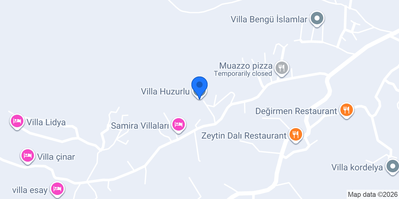 Villa Huzurlu konumu