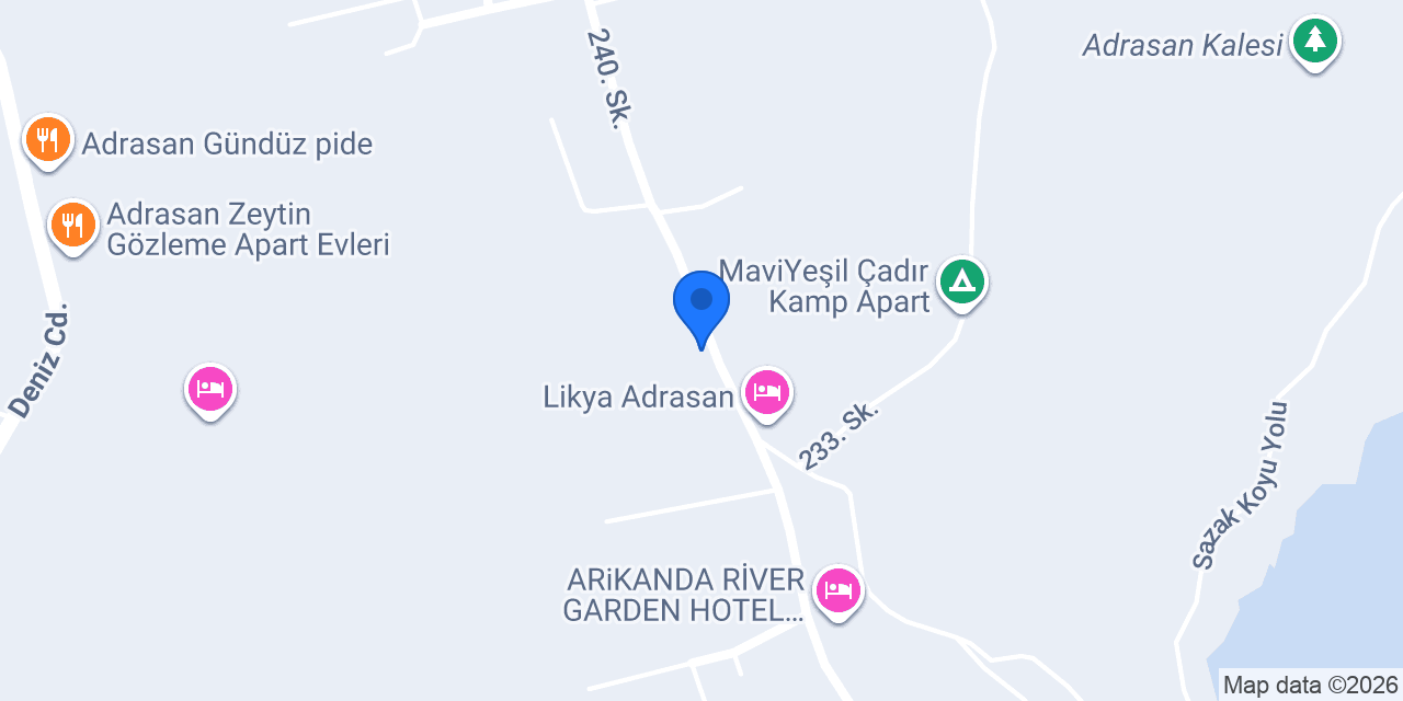 Adrasan GÖLGE CAMPİNG konumu