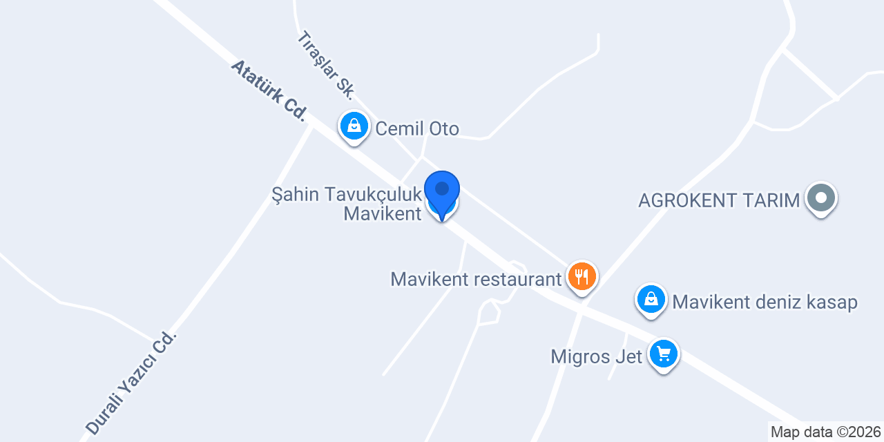 Şahin Tavukçuluk Mavikent konumu