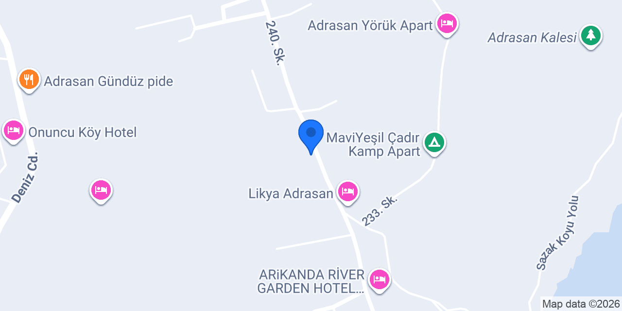 Adrasan Fatih Apart Evleri konumu