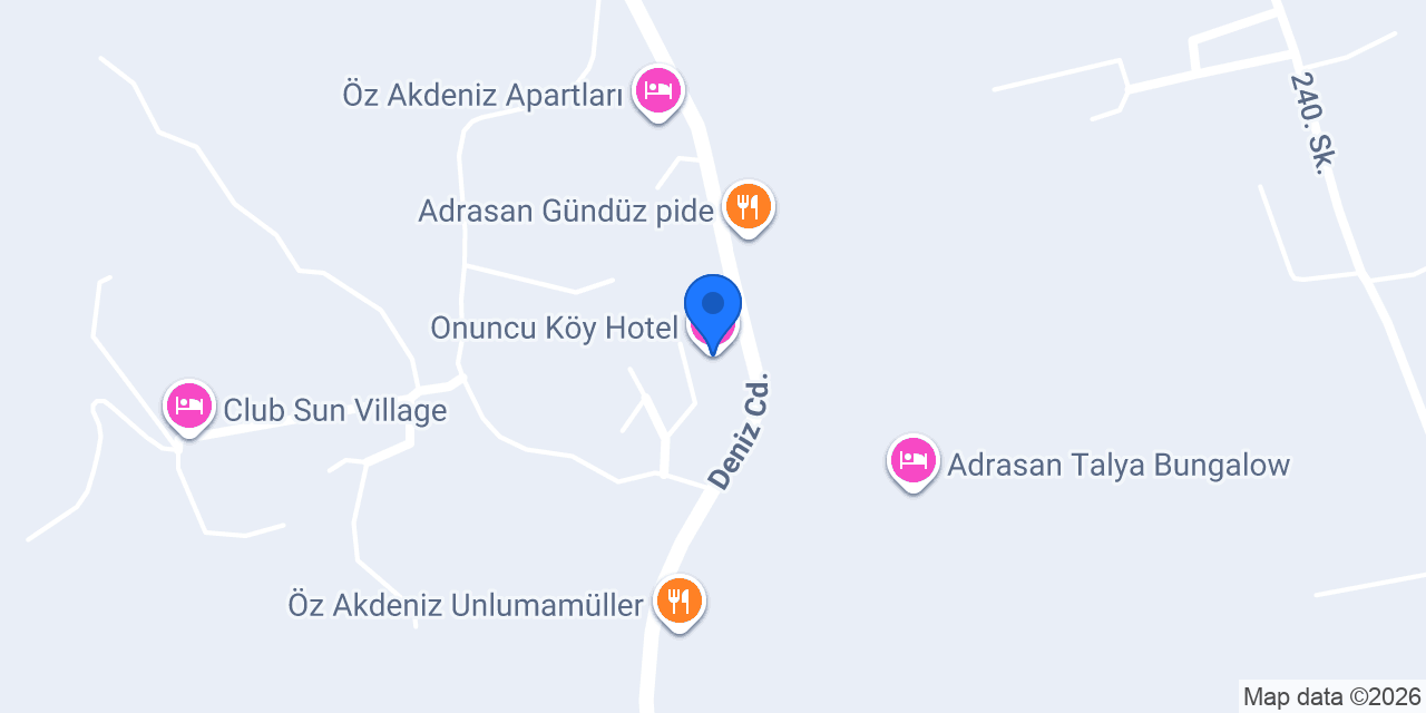 Onuncu Köy Hotel konumu