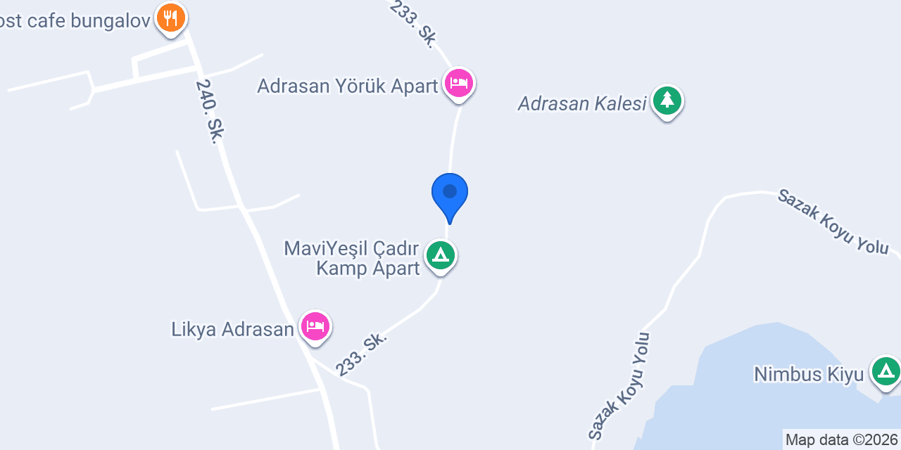 Adrasan Pusula Camping & Adrasan Bungalov konumu