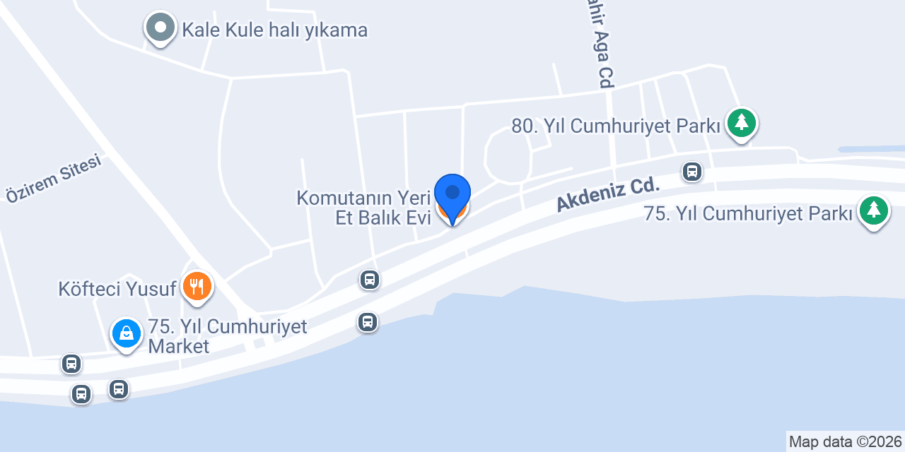 Komutanın Yeri Et Balık Evi konumu