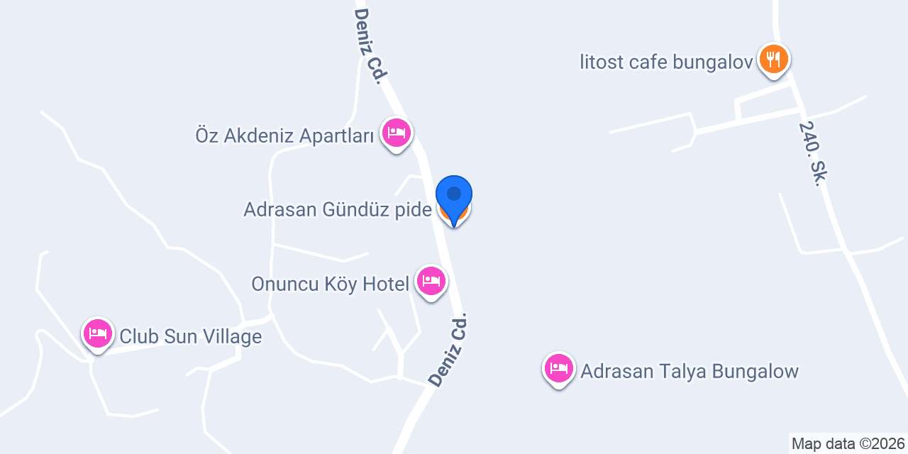 Adrasan Gündüz pide konumu
