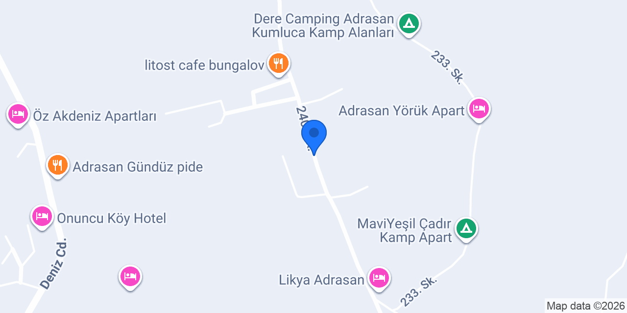 VİLLA DEL MARE ADRASAN konumu