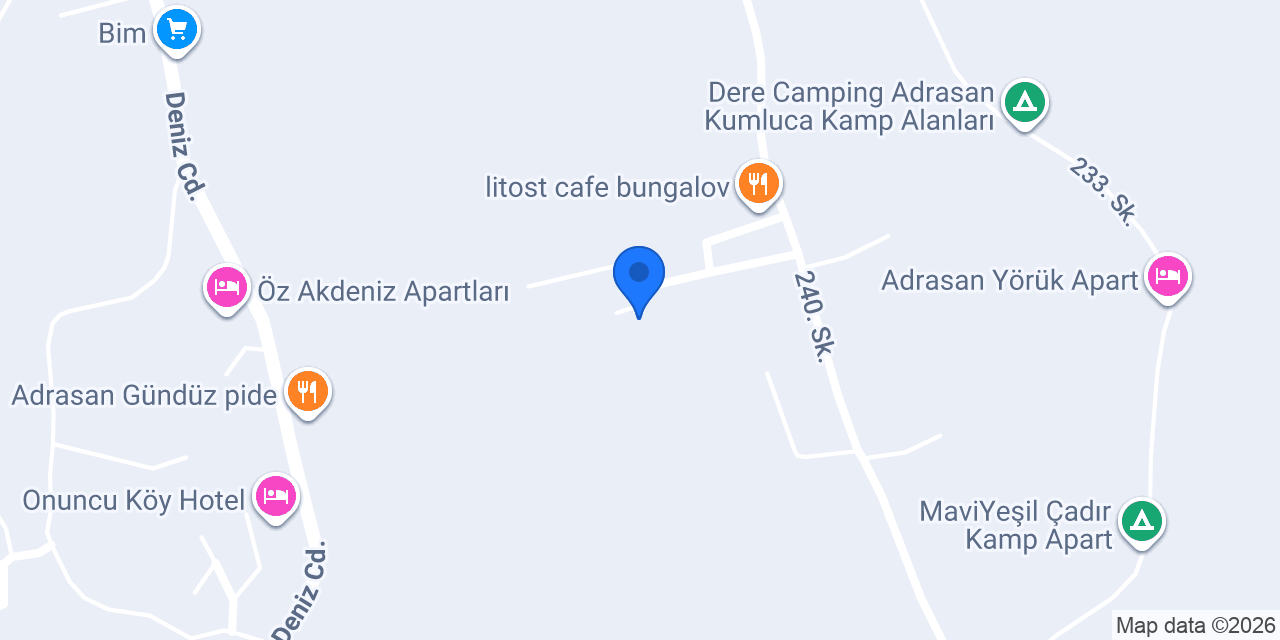 Adrasan Loss Villa Apart Evleri konumu