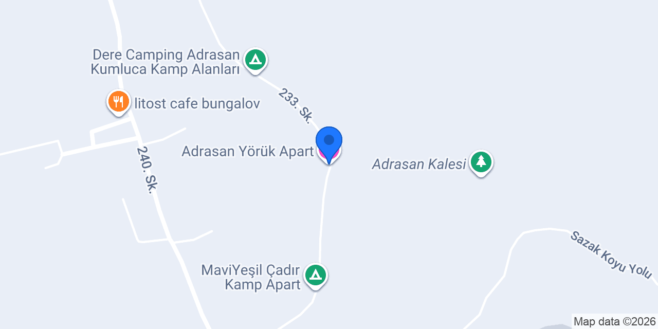 Adrasan Yörük Apart konumu