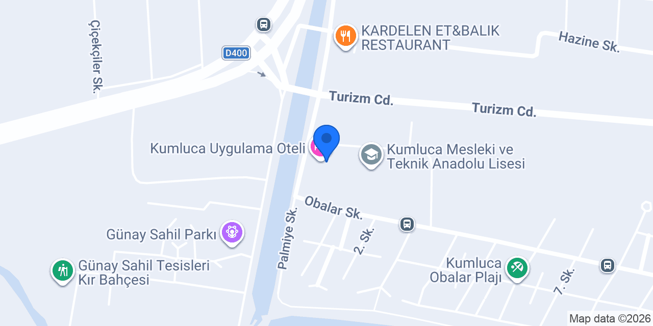 Kumluca Uygulama Oteli konumu