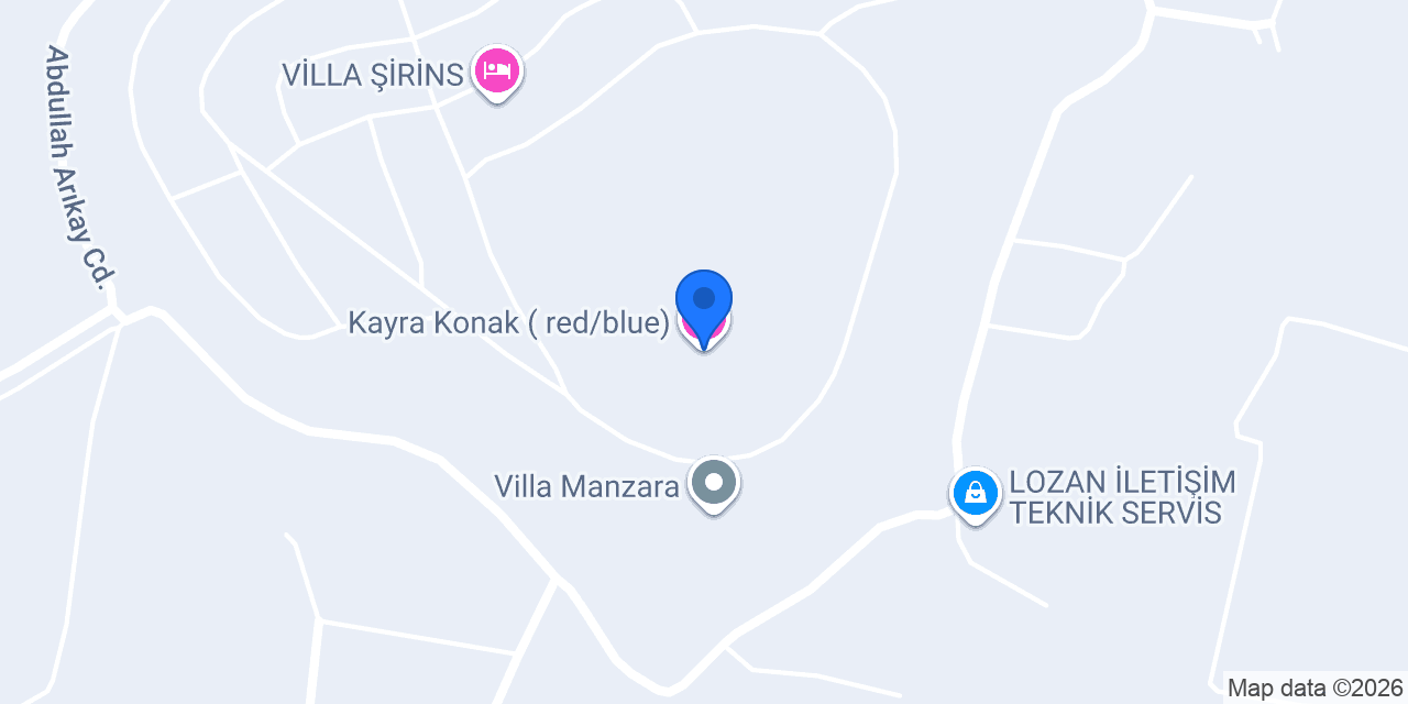 Kayra Konak ( red/blue) konumu