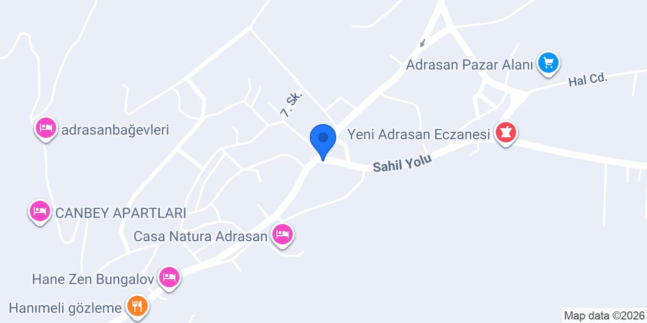 Adrasan Rahmis Ağaç Evler konumu